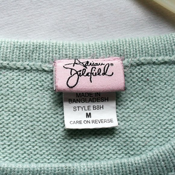 Light Green Vintage Women's  Knitted Sweater - Picture 5 of 5